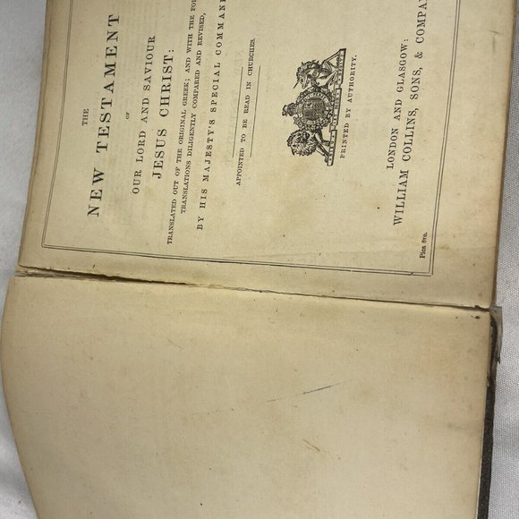 Bible THE NEW TESTAMENT OF OUR LORD AND SAVIOR JESUS CHRIST  1875 Damage - Picture 6 of 10